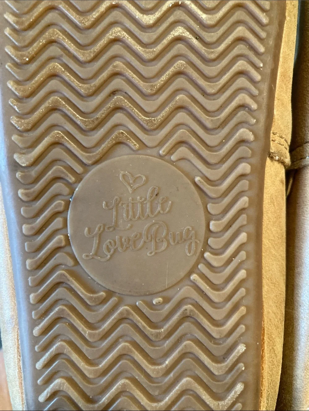 Girls Little Love Bug tan brown leather boots size 10